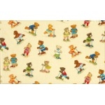 Tissu ourson et trottinette 20x110 cm