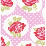 Tissu Delilah Lulu Rose fond rose 20x110 cm