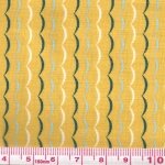 Tissu Vagues fond jaune 90 x 110 cm