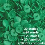 20 pressions KAM résine forme étoile coloris vert forêt