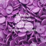 20 pressions KAM résine forme étoile coloris violet