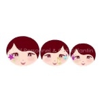 Lot de 3 visages imprimés sur tissu