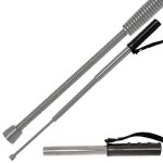 Matraque télescopique 41cm grise à ressort, maniable