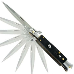Mafia_Italian_Milano_Stiletto_Silver_Charcoal_Automatic_Knife