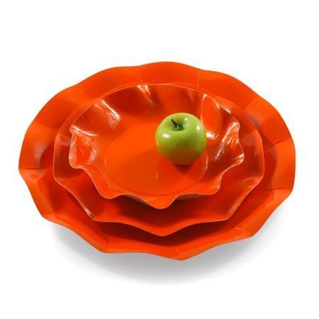 10 Assiettes Jetables Oranges 21Cm Vaisselle Jetable Unie Netbootic