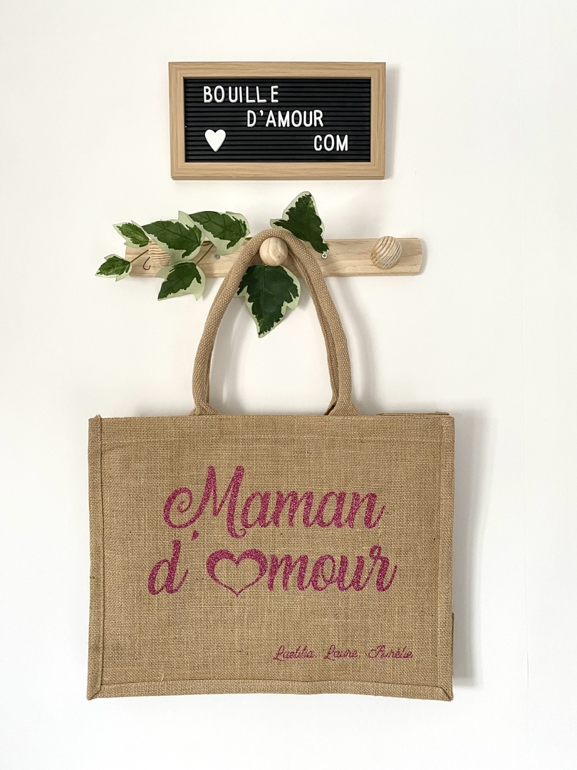 Sac cabas personnalisé Maman d Amour Cadeau fête des mères