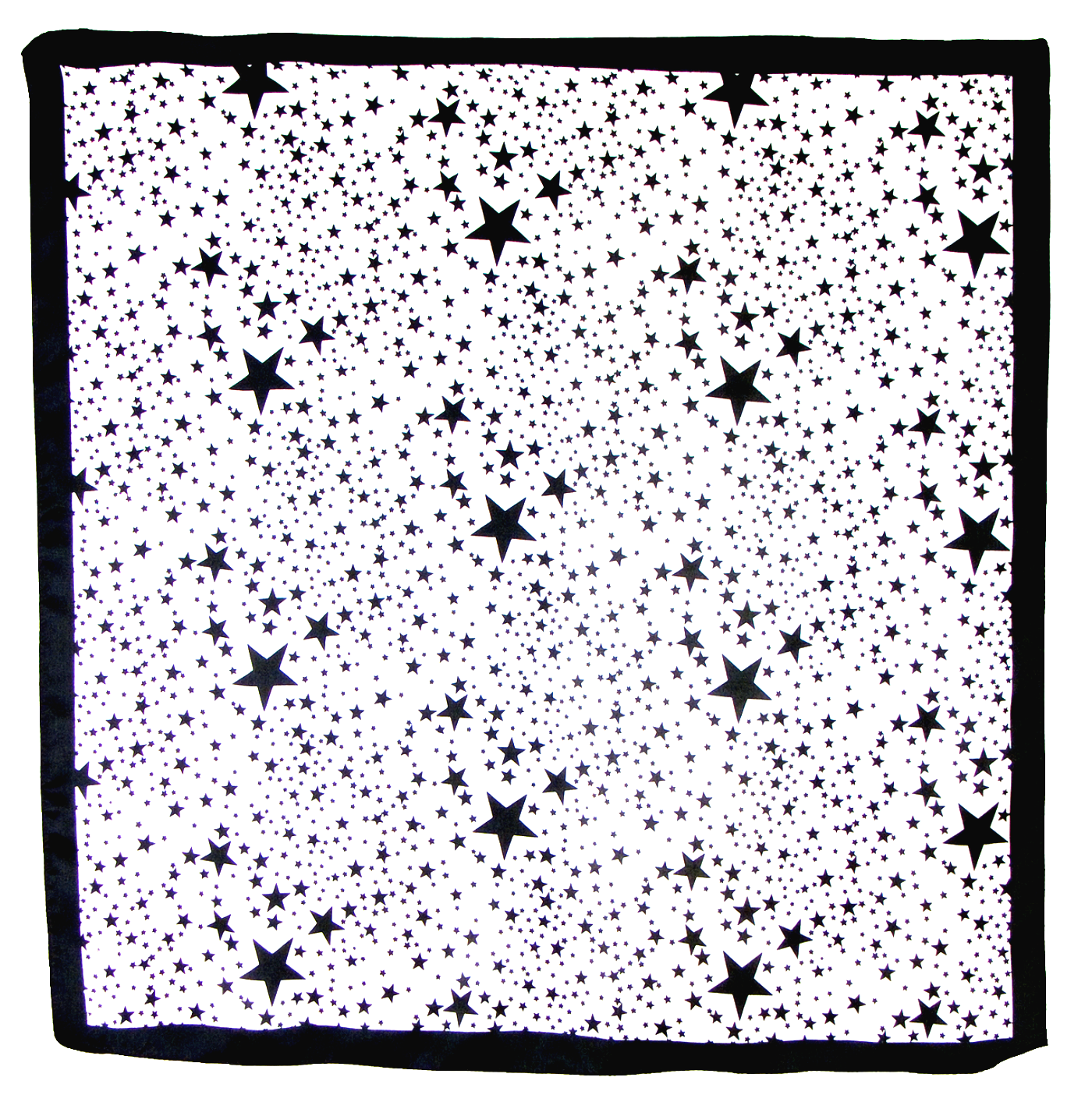 CARRE DE SOIE IMPRIME ETOILES NOIR 2