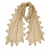 ECHARPE BORDURE DENTELLE COTON BEIGE 1