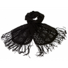 ECHARPE NOIRE LAINE MAILLE DENTELLE 234 2