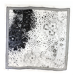 Carré de soie foulard blanc fleuri mia 85 x 85 cm