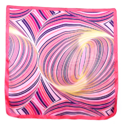 Carré de soie foulard rose style vintage 70 85 x 85 cm