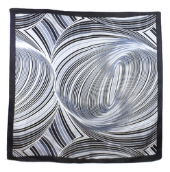 Carré de soie foulard noir style vintage 70 85 x 85 cm