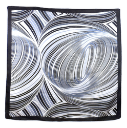 Carré de soie foulard noir style vintage 70 85 x 85 cm