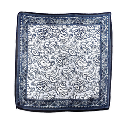 Carré de soie foulard mini imprimé cachemire noir 50 x 50 cm