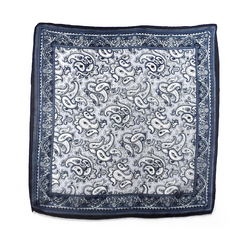 Carré de soie foulard mini imprimé cachemire noir 50 x 50 cm