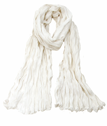 Chèche blanc en coton froissé