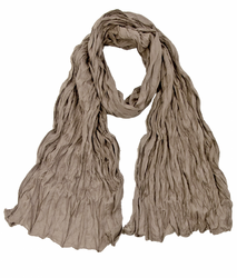 Chèche coton froissé taupe