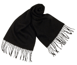 Echarpe noire en laine et cachemire
