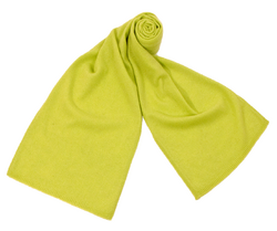 Echarpe en cachemire vert anis J adn W bords côtes