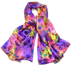 Echarpe ens oie violet double face Goa
