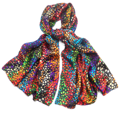 Echarpe en soie noir double face Venise