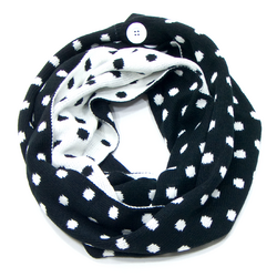 Snood écharpe tube pois noir et blanc