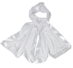 Etole blanche en crêpe de soie bordures satin