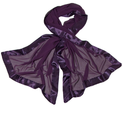 Etole en pure soie et satin violet profond