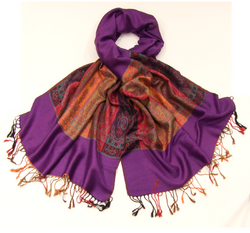 Etole violet tissage multi bandes multicolores