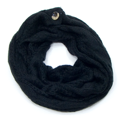 Snood écharpe tube noir à grosses mailles