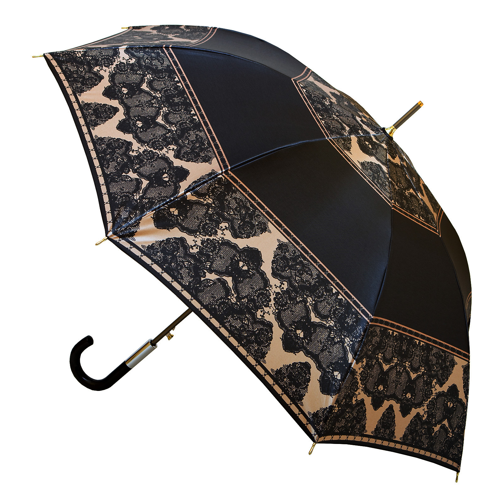 Parapluie Canne Femme Papillons De Dentelle Noir