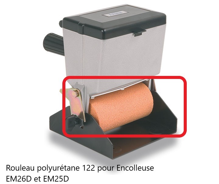 Rouleau polyuréthane 122mm pour encolleuse EM26D et EM25D Virutex