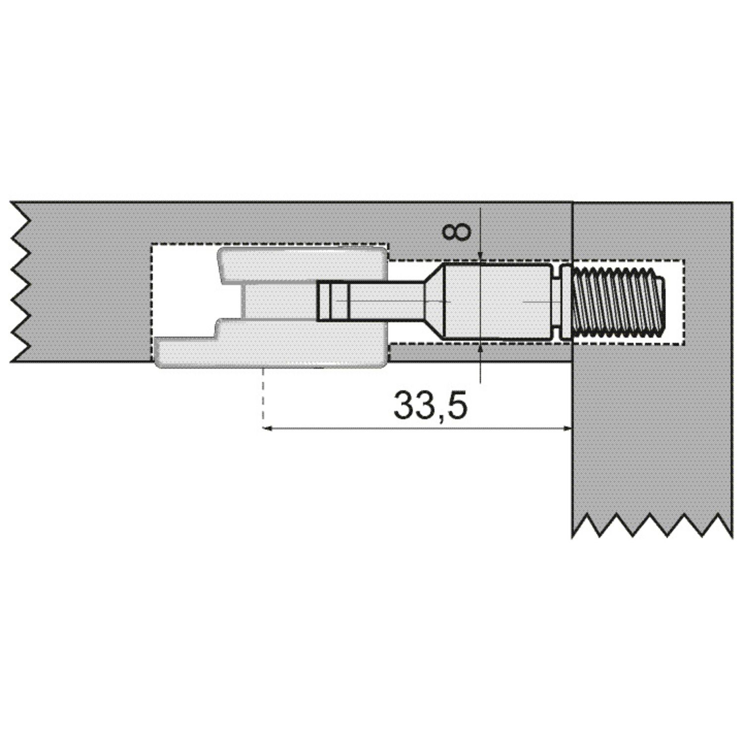 Goujon acier filet M6 pour excentrique de 25 mm (3)