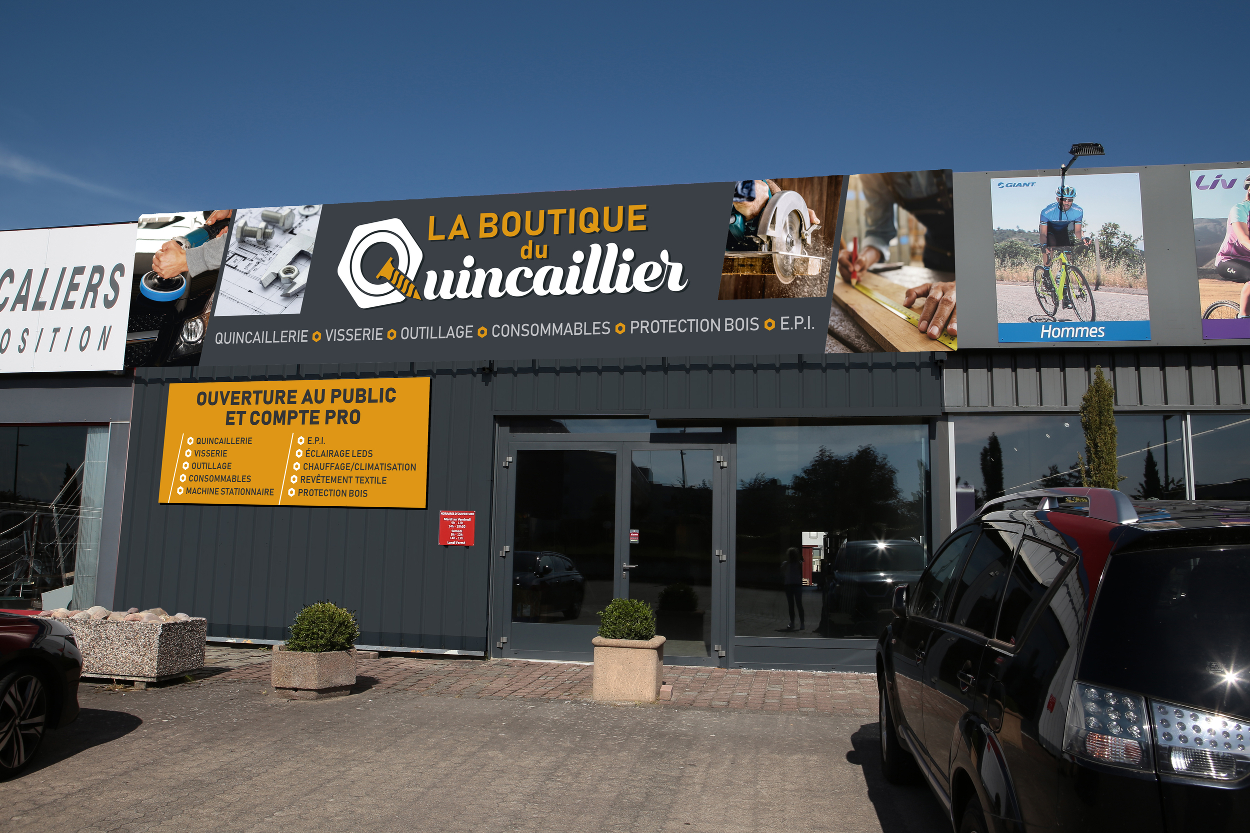 la boutique du quincaillier facade panneau enseigne
