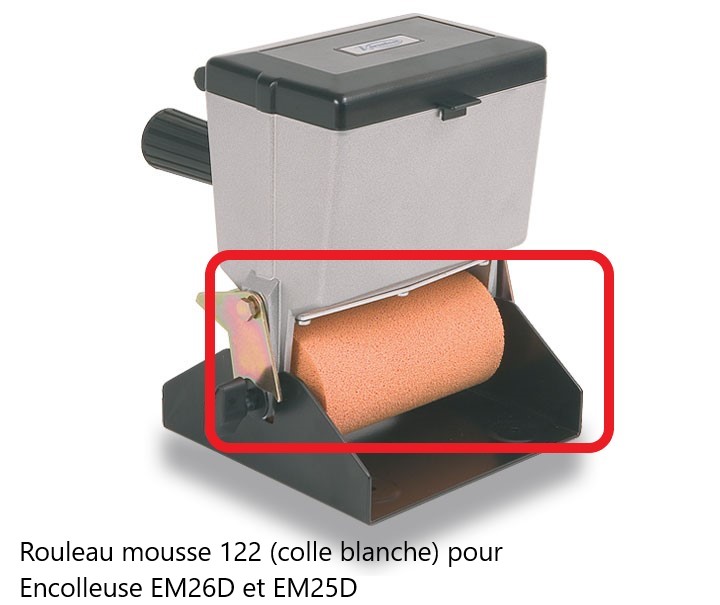 Rouleau mousse 122 pour Encolleuse EM26D et EM25D Virutex