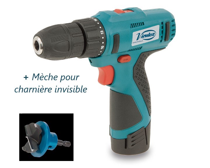 Perceuse visseuse à batterie ATB40 + mèche a charniere invisible offert