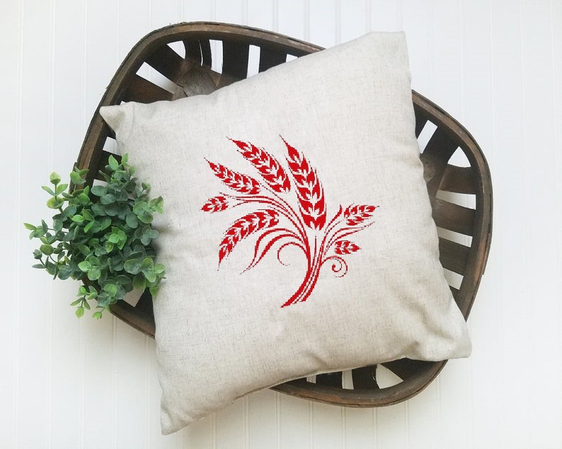 bouquet blé coussin motif thermocollant