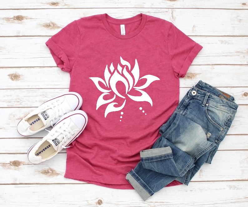 magnifique lotus t-shirt motif thermocollant