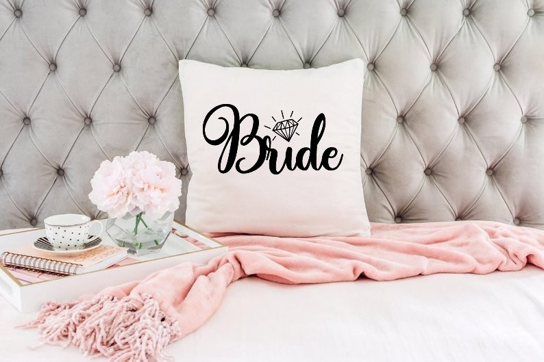 bride motif thermocollant coussin