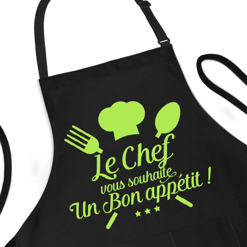 Chef Bon Appétit motif thermocollant tablier