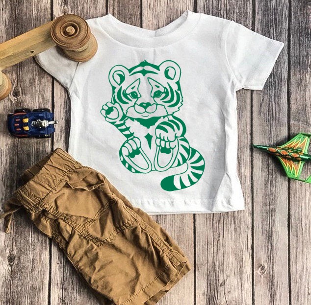 mignon bébé tigre motif thermocollant t-shirt enfant