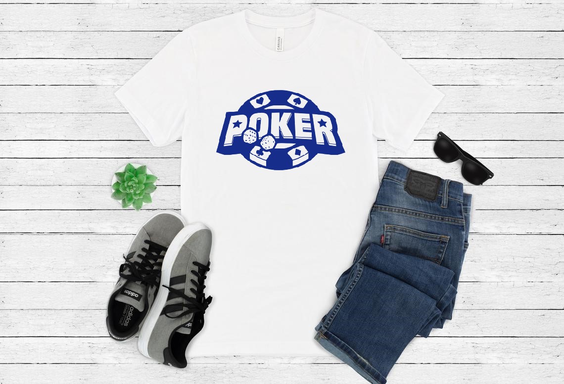 poker motif thermocollantt-shirt