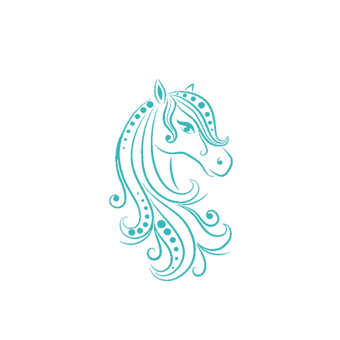 magnifque tête cheval motif thermocollant