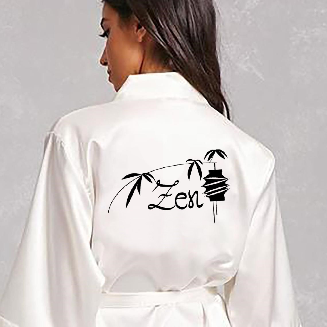 zen branche motif thermocollant peignoir