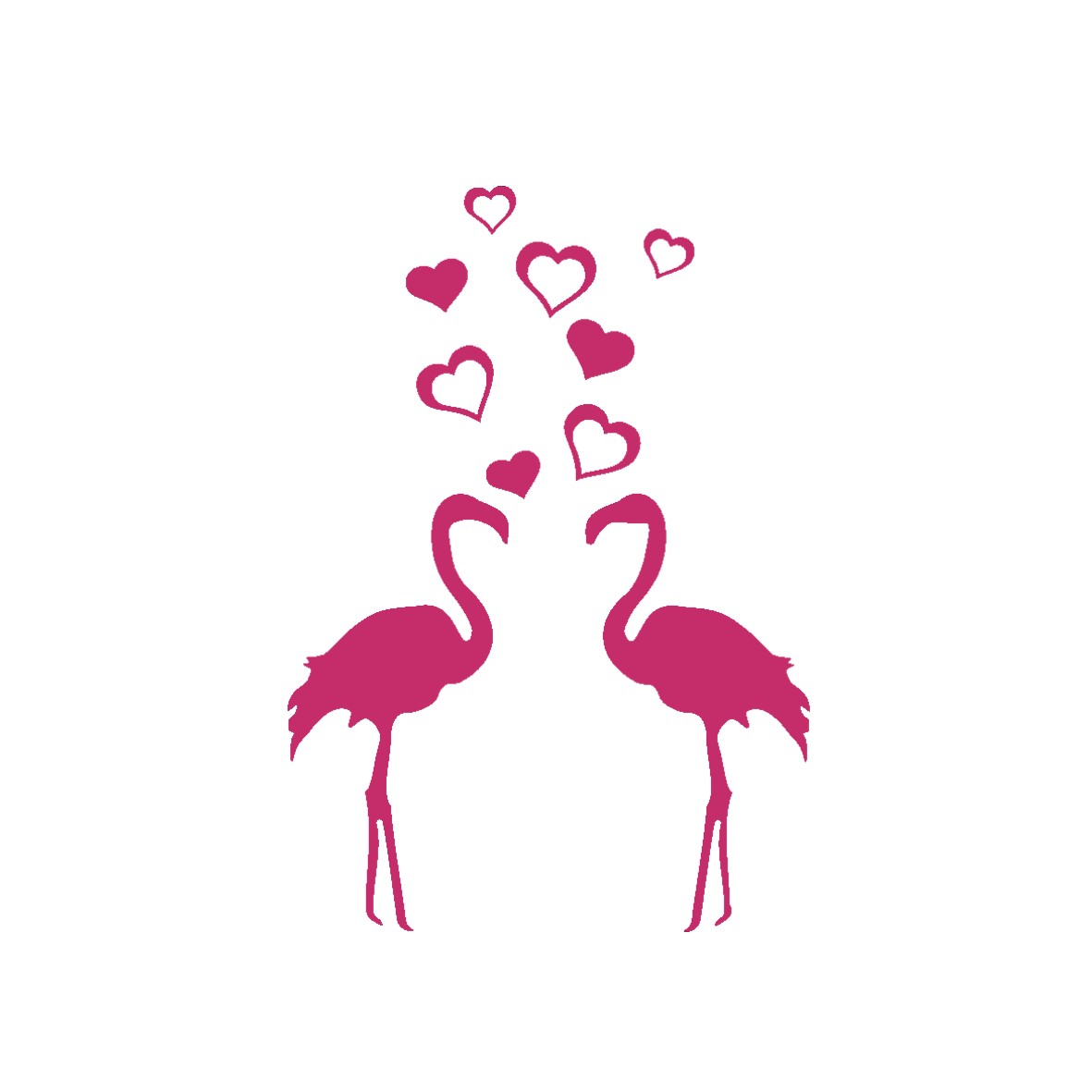 flamants coeurs motif thermocollant