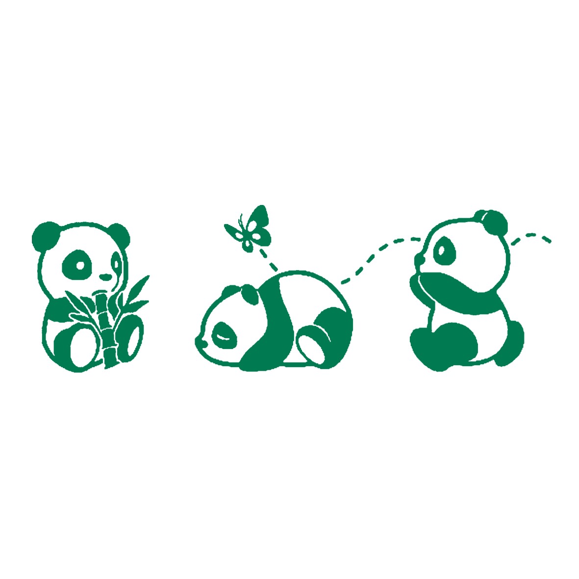 trois petits pandas motif thermocollant