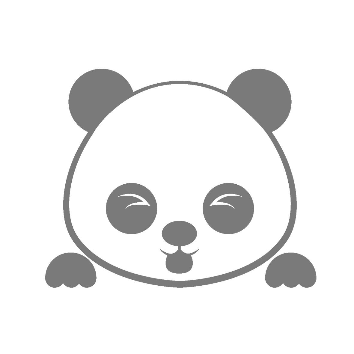 panda tire langue motif thermocollant