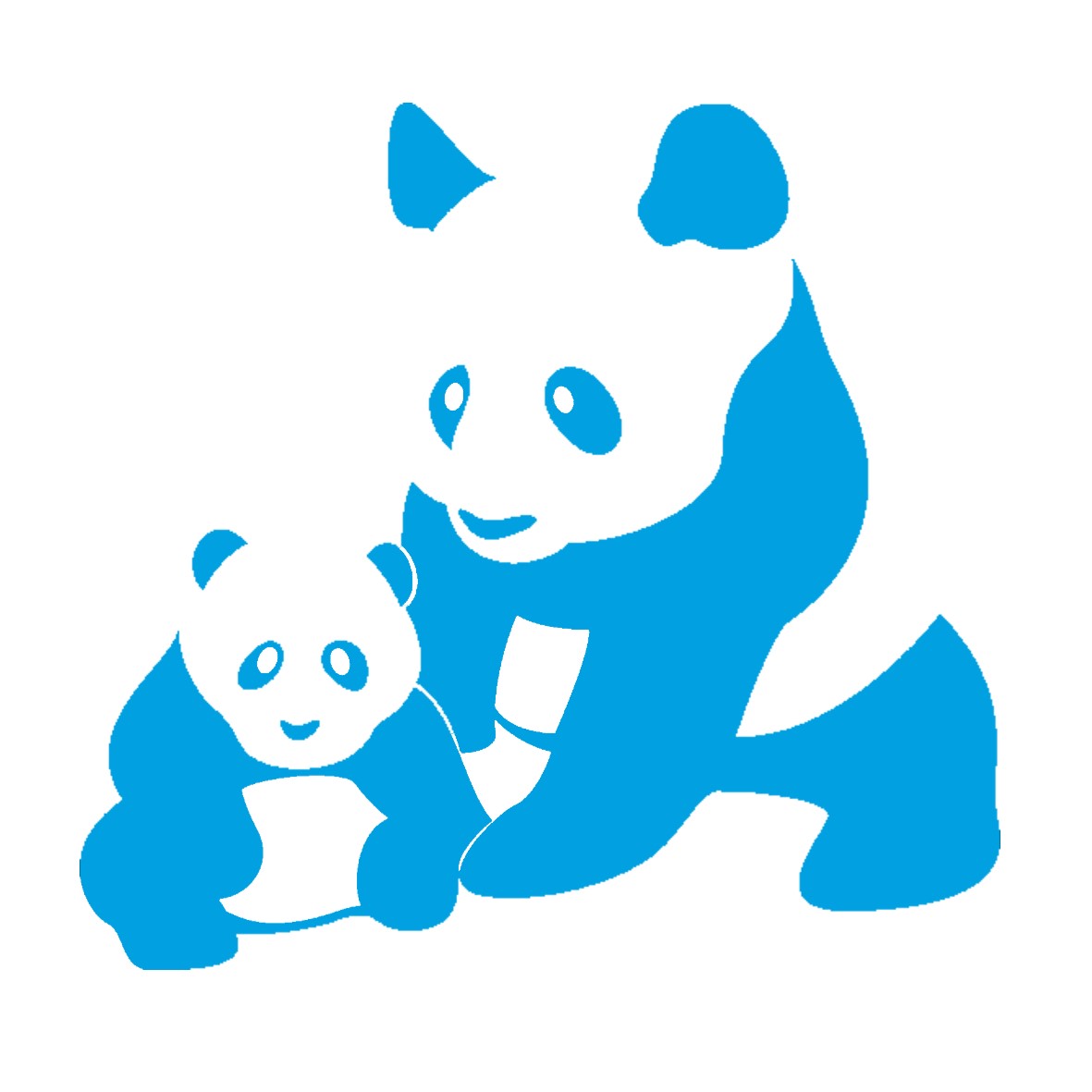 panda et bébé motif thermocollant