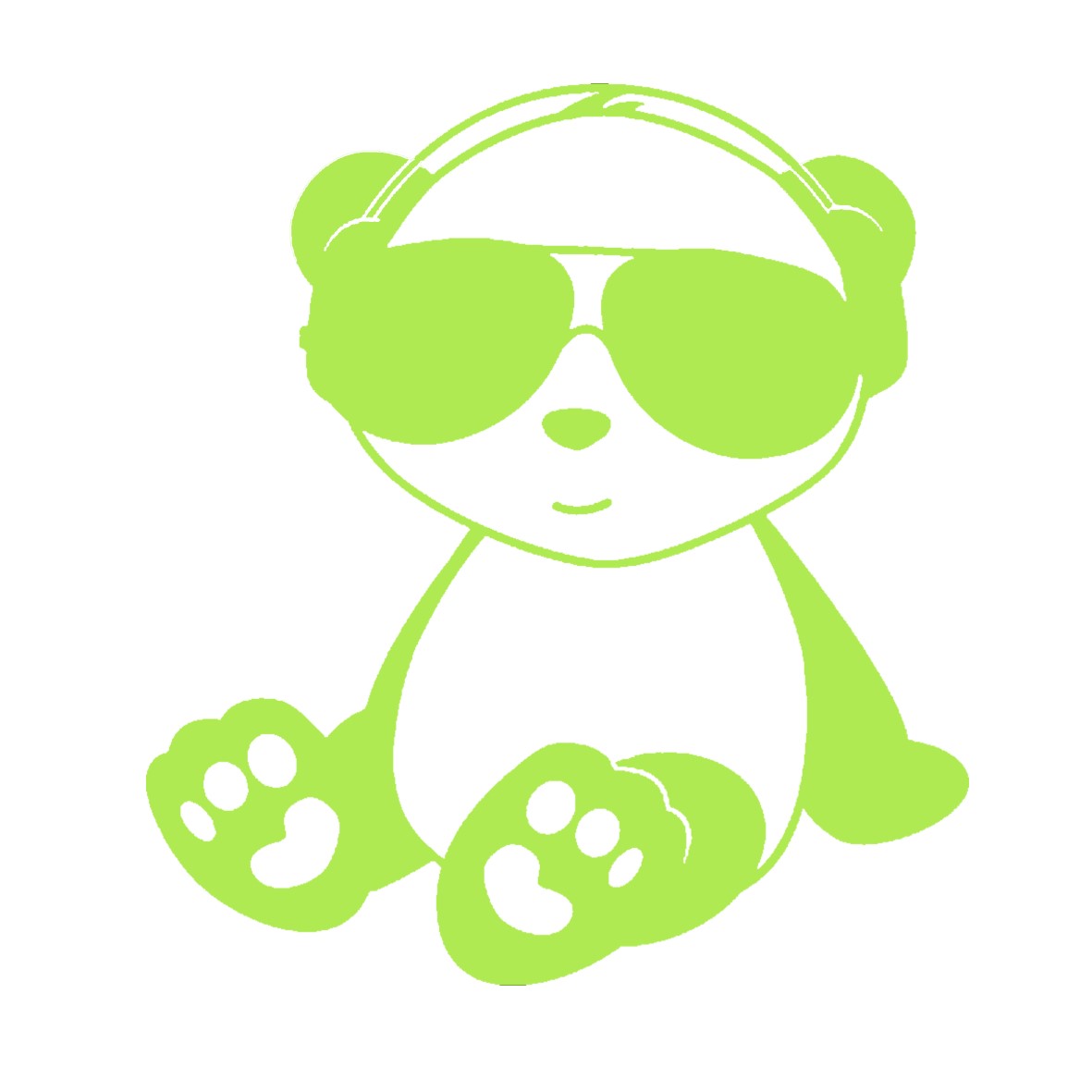 panda assis lunettes motif thermocollant