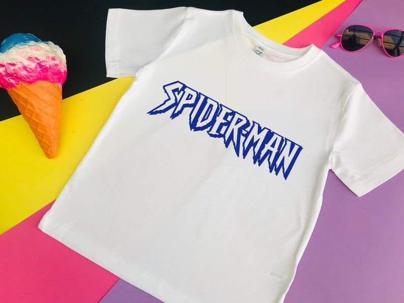 logo spiderman motif thermocollant t-shirt enfant